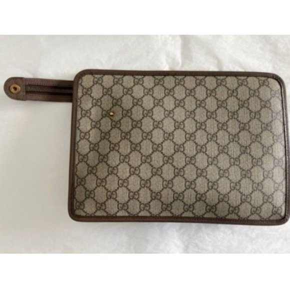 Gucci Ophidia Red Zip Large Clutch Handbag Italy Leather Men Pouch Bag New - Picture 6 of 7